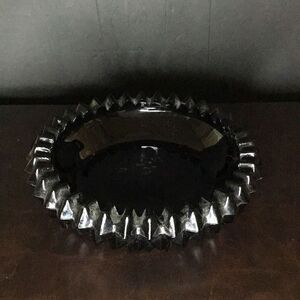 Vintage depression Error, black glass, ash collector, or Trinket Bowl